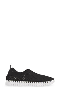 Ilse Jacobsen Women's Tulip 139 Perforated Slip-on Sneaker Shoe in black - women's sneaker - detail view