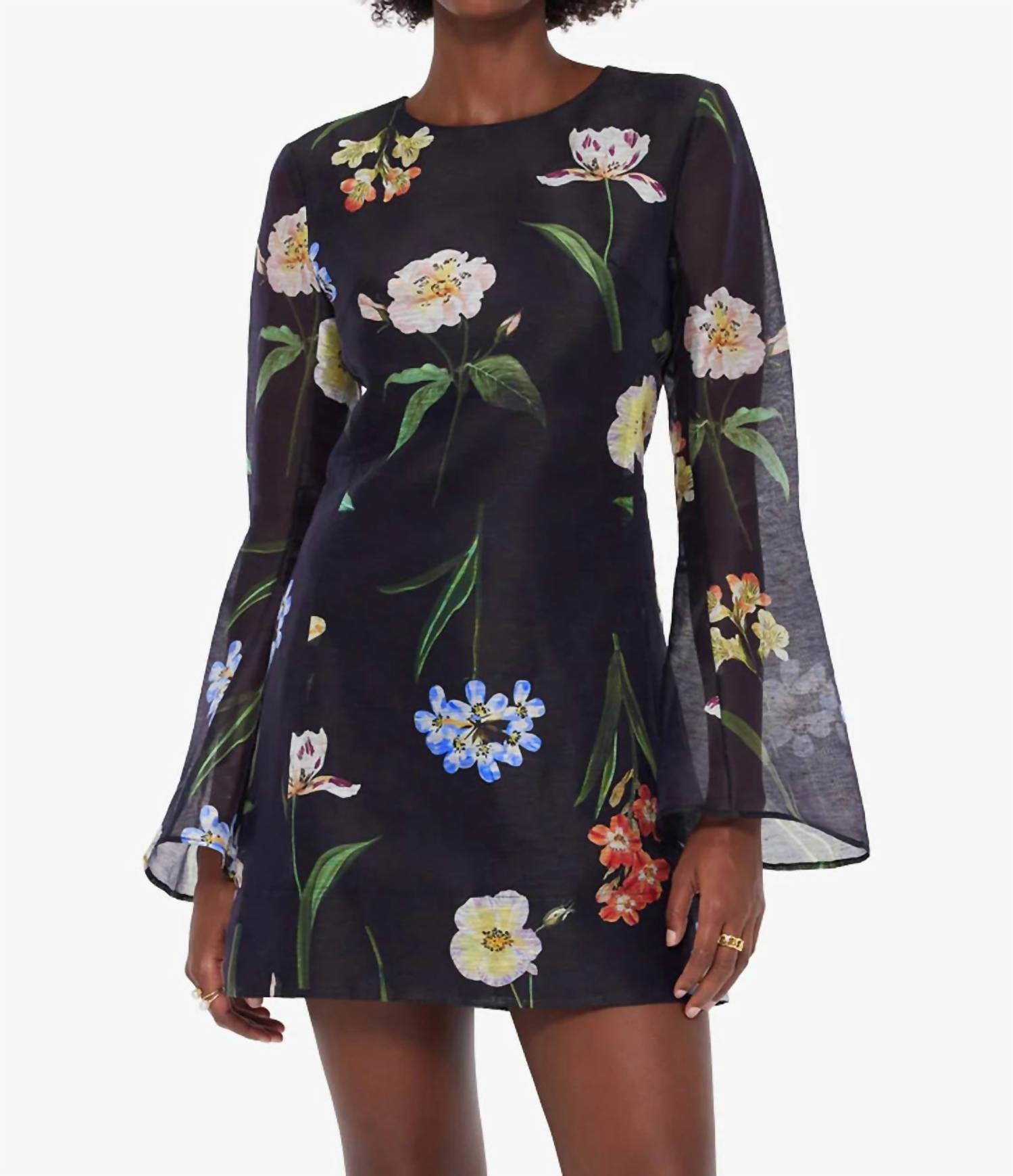 Leo Lin - Suzanne Bell Sleeve Mini Dress