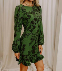 Sugarlips - Tindrie Floral Ruffle Flounce Mini Dress