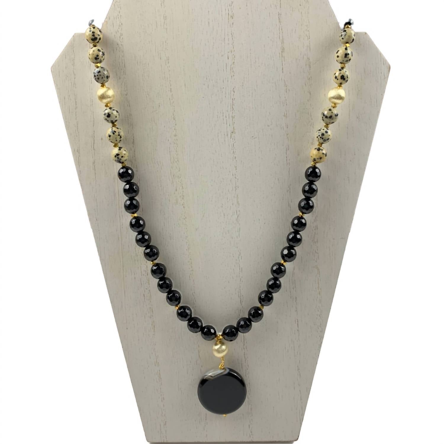Ali & Bird Jewelry - Onyx Dalmation Stone Necklace