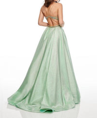 Rachel Allan - Shimmer Woven Beaded Princess Gown