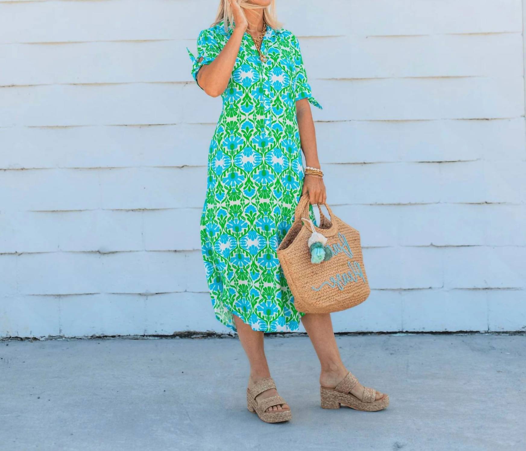 La Mer Luxe - Hailey Midi Button Front Dress