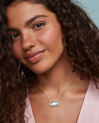Kendra Scott Women's Elisa Statement Short Pendant Necklace in gold dichroic glass - women's jewelry - alternate view