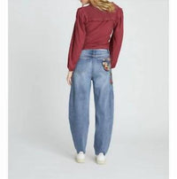 Driftwood - Parker X Varsity Vines Embroidered High-rise Barrel Jeans