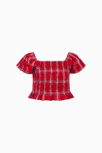 Loveshackfancy - Girl's Fabielle Tartan Top