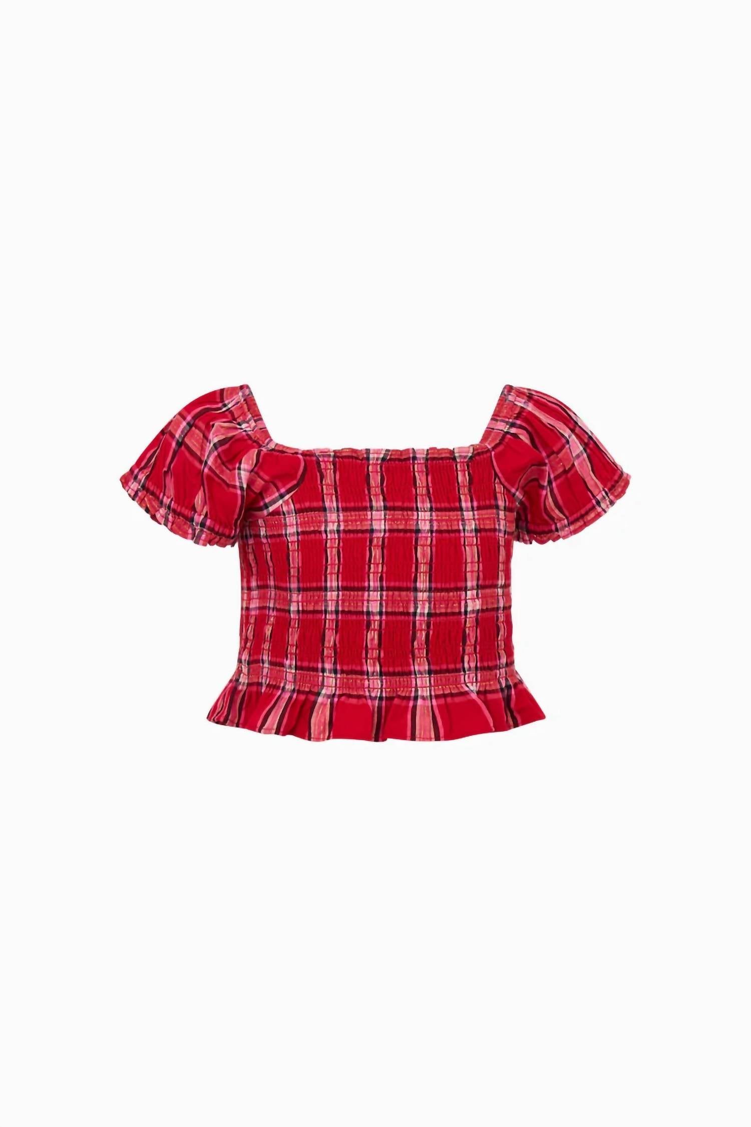 Loveshackfancy - Girl's Fabielle Tartan Top