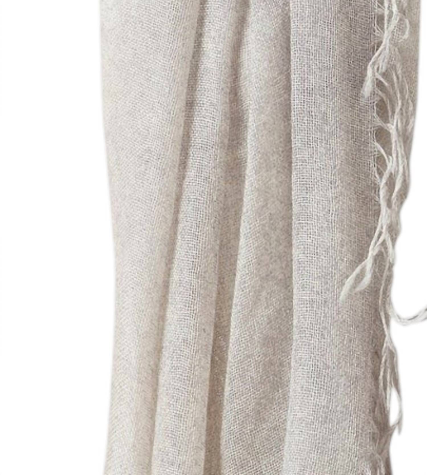 Kinross Women's Spray Print Scarf in silver mist - women's scarf - detail view