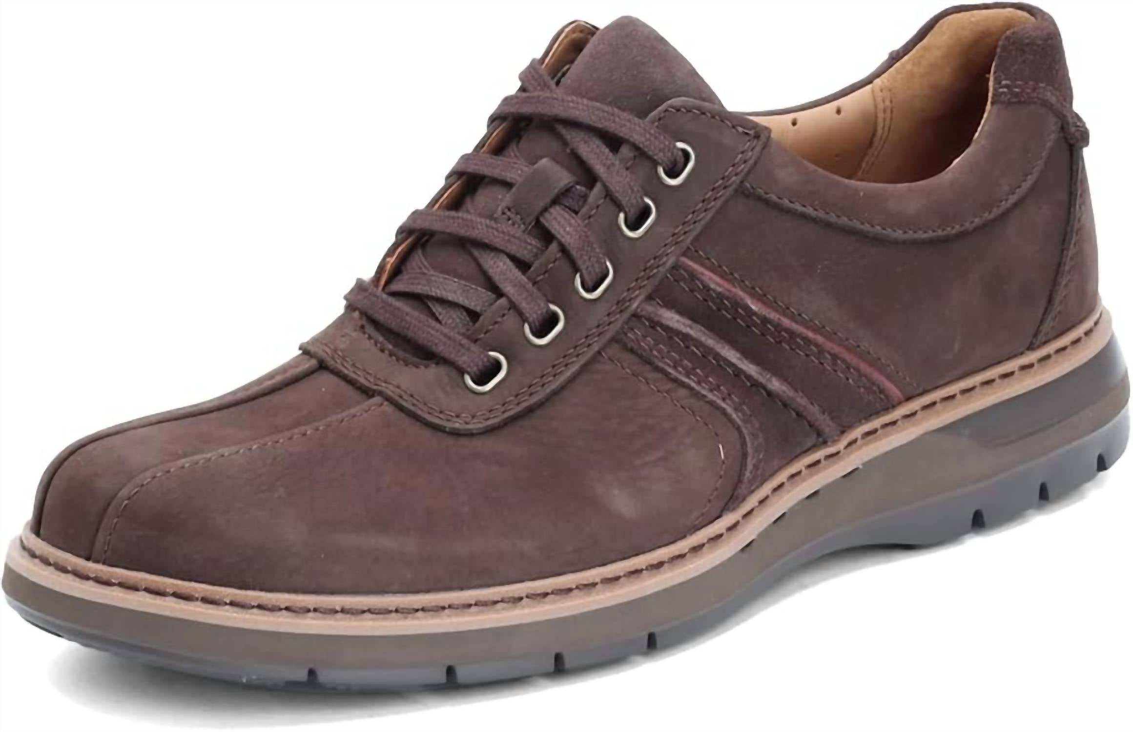 Clarks Men's Unramble Go Sneaker in brown nubuck - men's sneaker