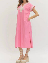 Entro - Applique Trim Midi Dress