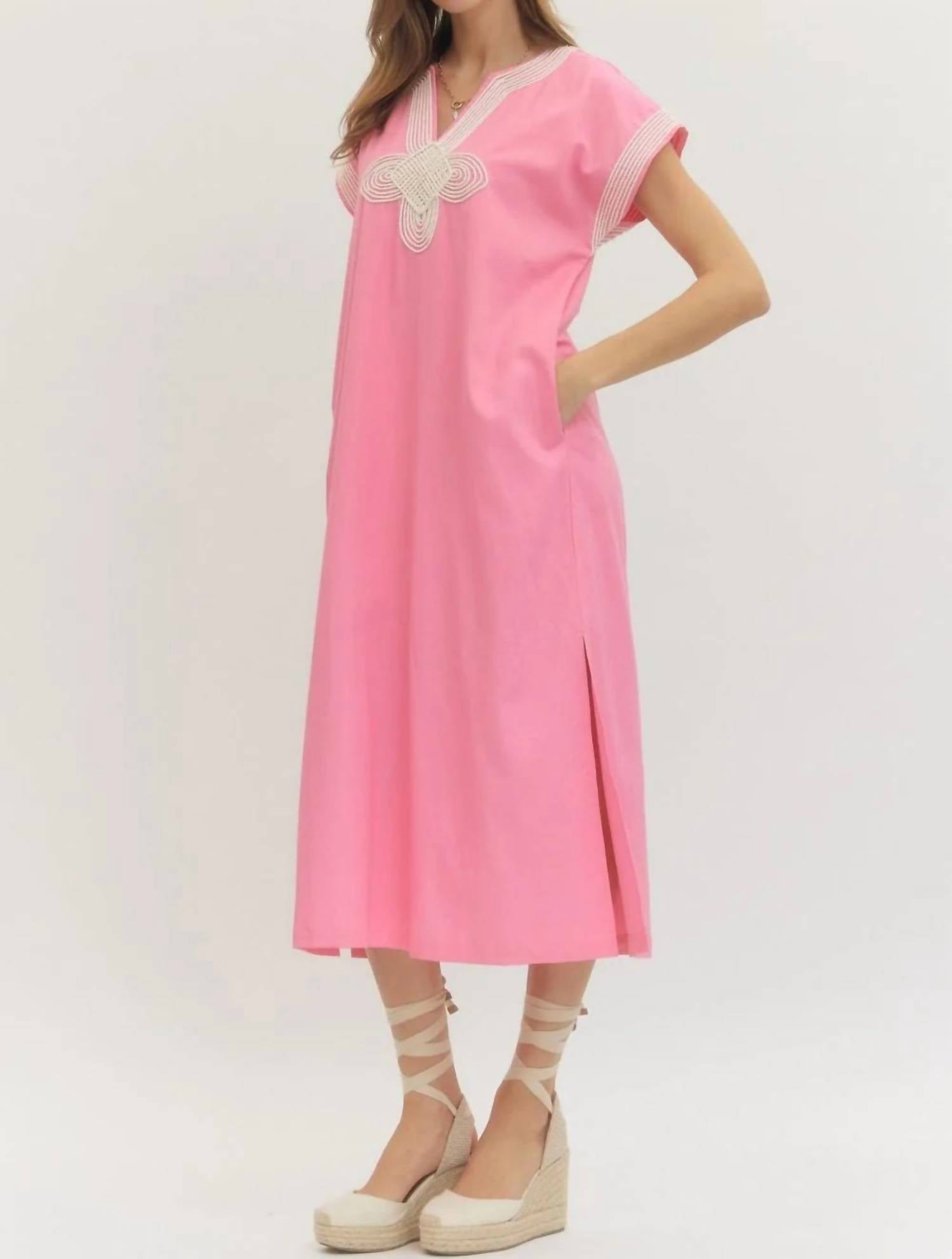 Entro - Applique Trim Midi Dress