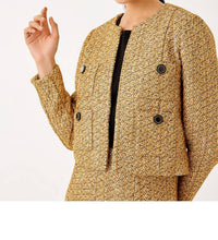 Lilly Pulitzer Rohana Jacket in gold metallic golden glow boucle - women's jacket - detail view