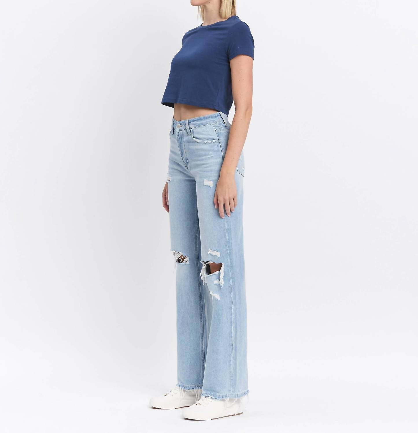 Vervet By Flying Monkey - 90'S VINTAGE SUPER HIGH RISE FLARE JEANS
