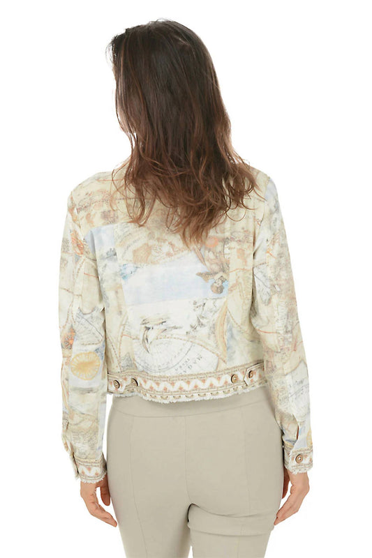 Charlie B - Printed Long Sleeve Button Front Jacket