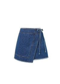 Frnch - Nise Denim Wrap Mini Skirt