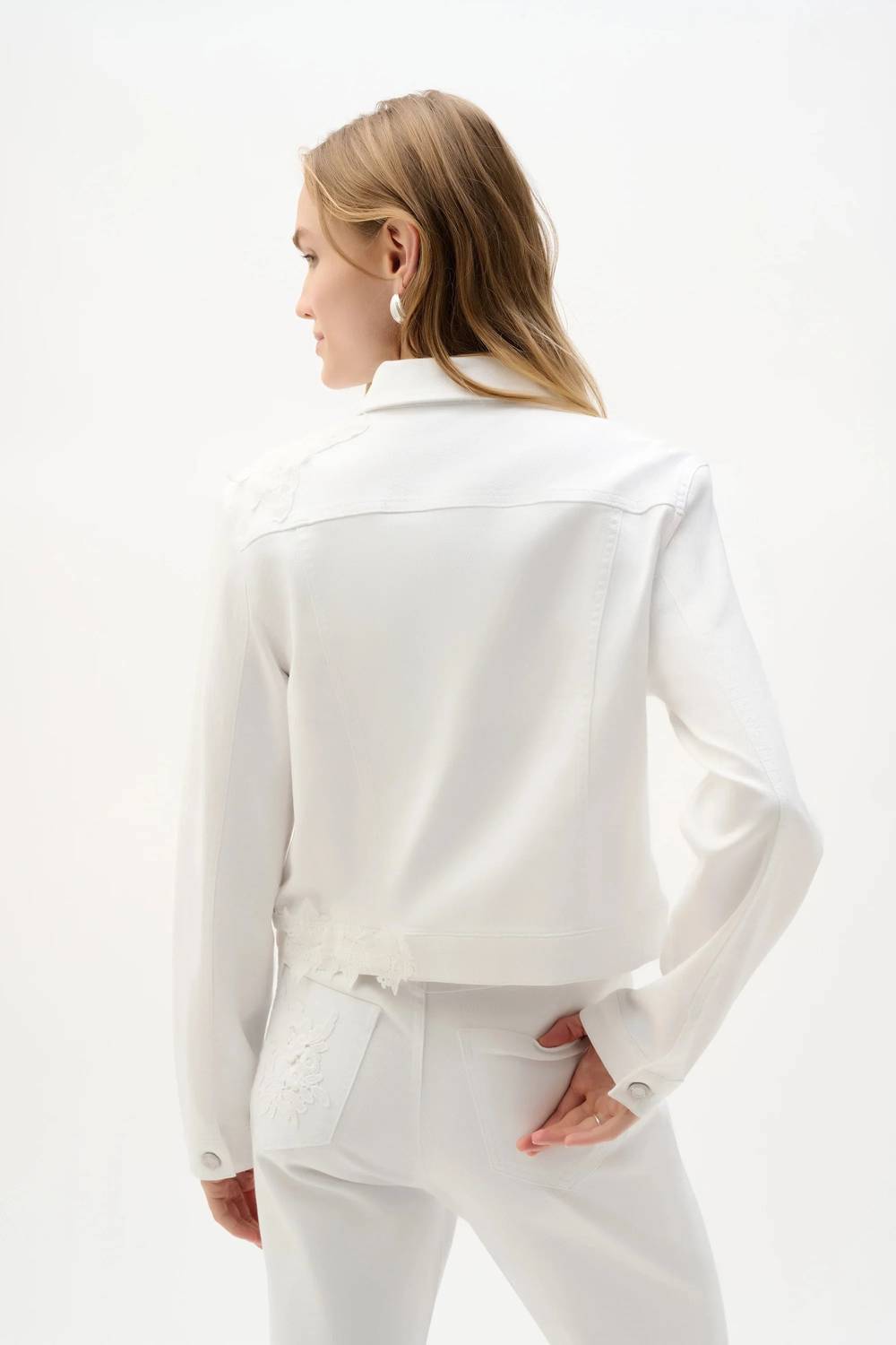 Joseph Ribkoff - Lace Embroidered Denim Jacket