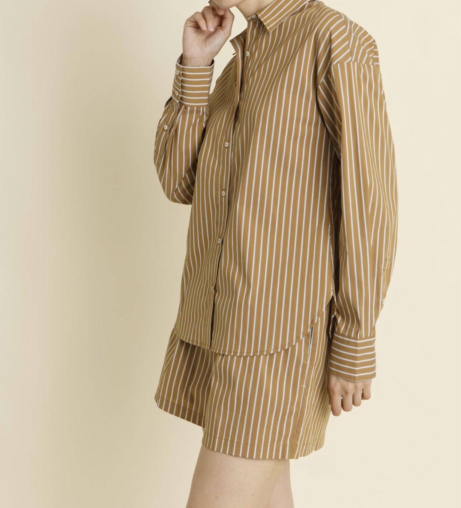 Aureum - Palmer Button Down Top And Short Set