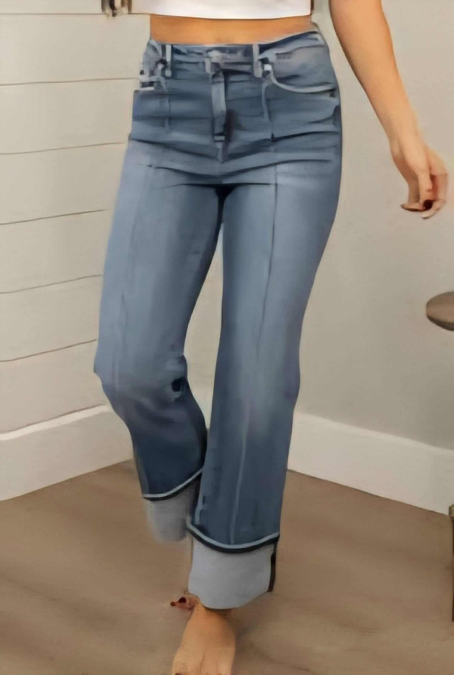 Risen - Straight Wide Cuff with Seam Jean
