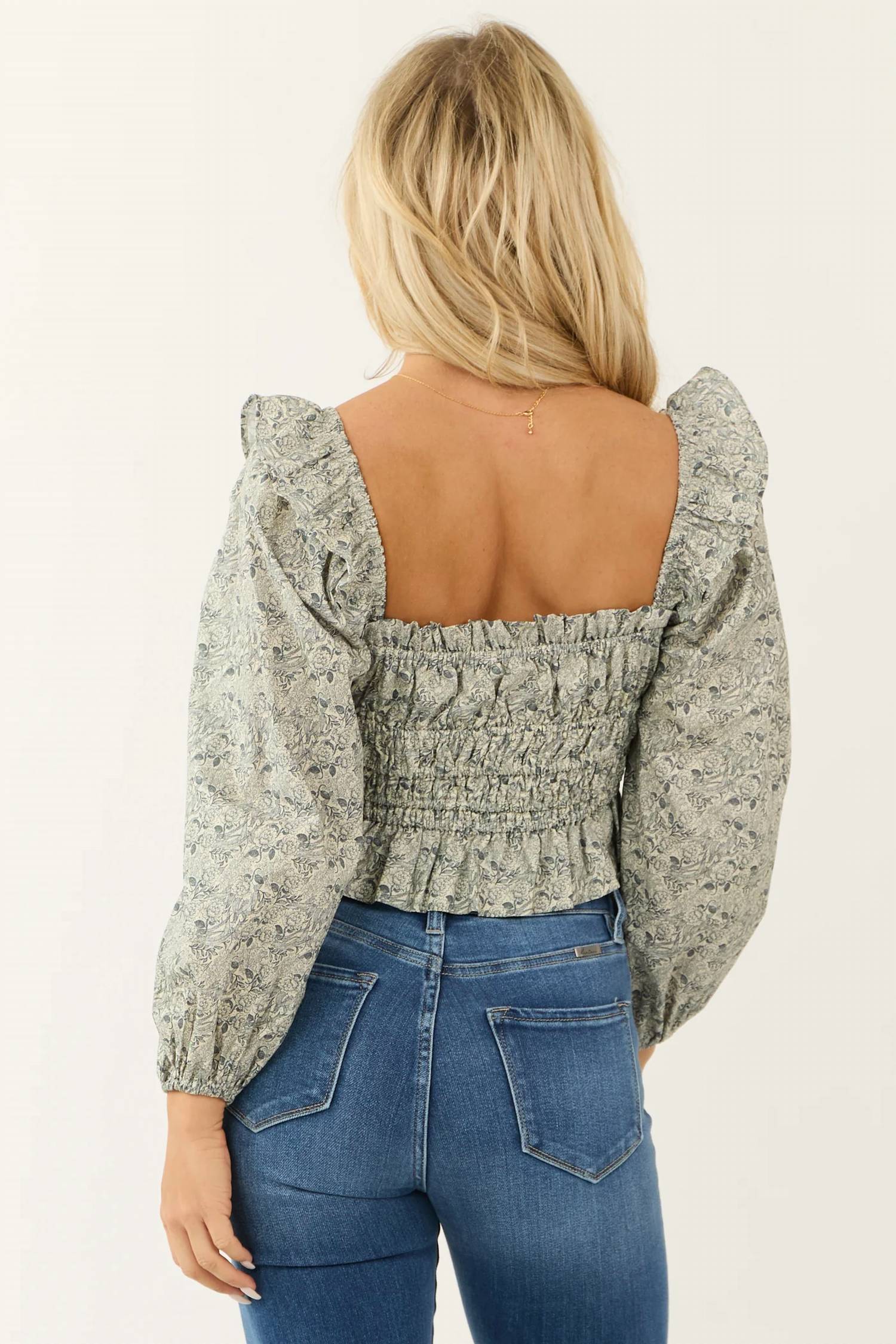 Aureum - Toile Print Ruffle Top