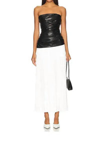 Jonathan Simkhai - Arie Faux Leather Bustier Midi Dress