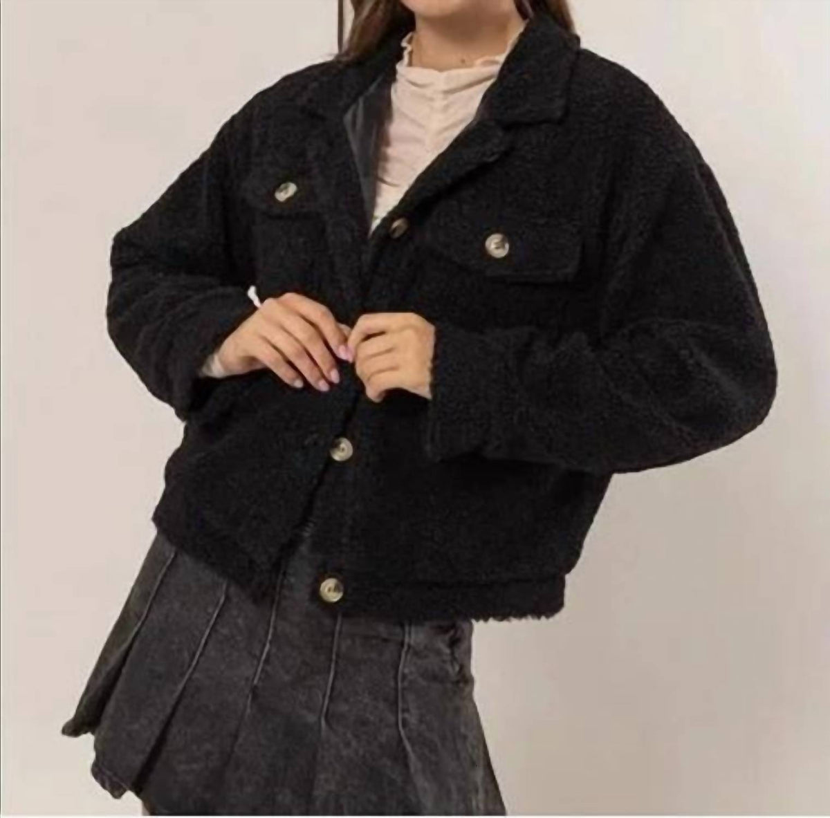 Hyfve - Sherpa Button Front Jacket