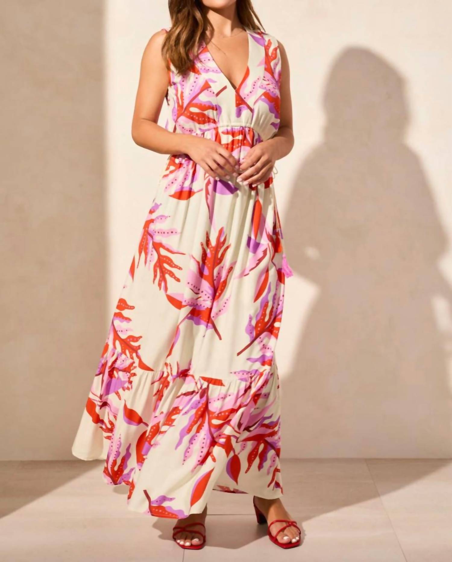 Tribal - Drawcord Waist Maxi Dress