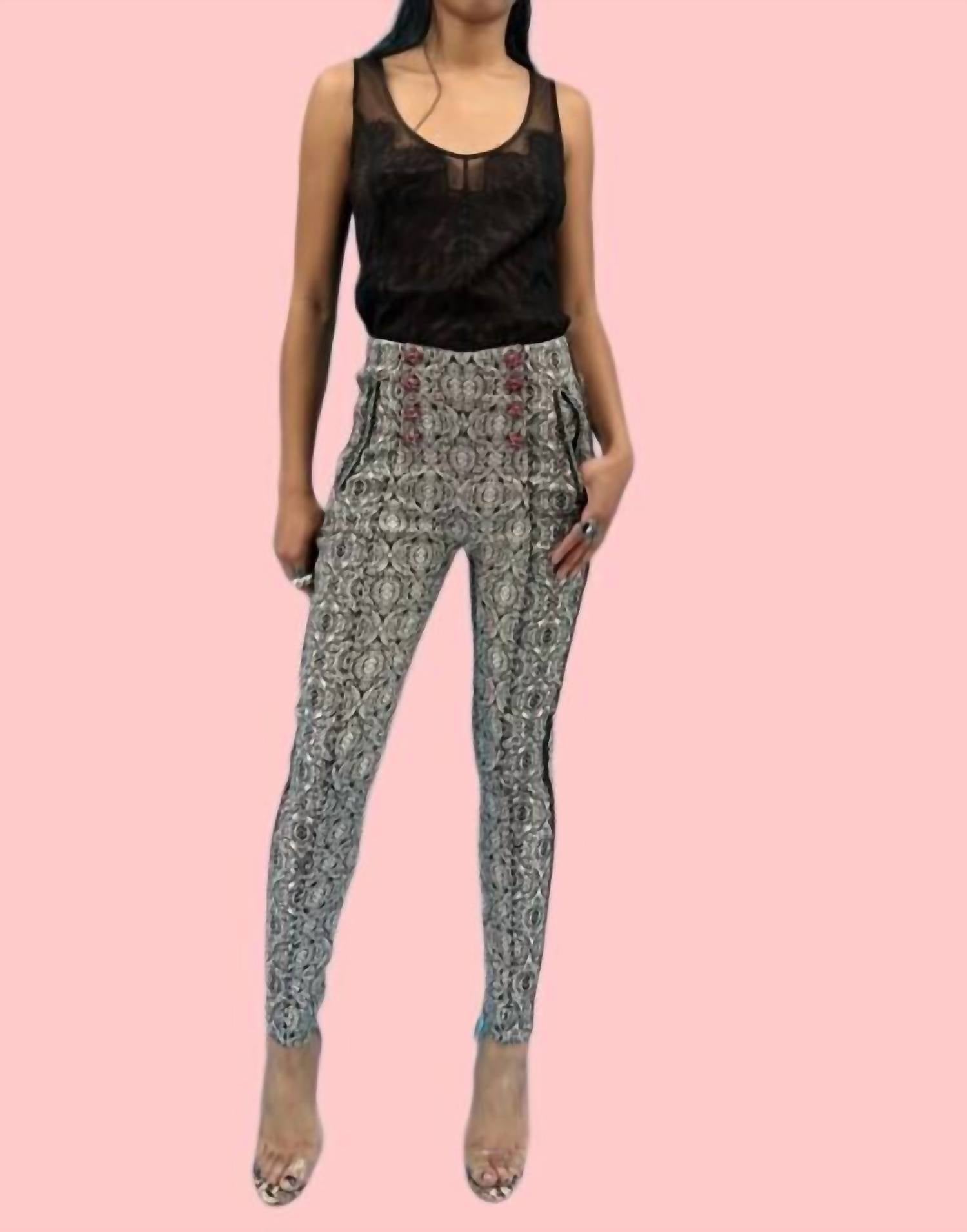 In Earnest - Metallic Jacquard Pant