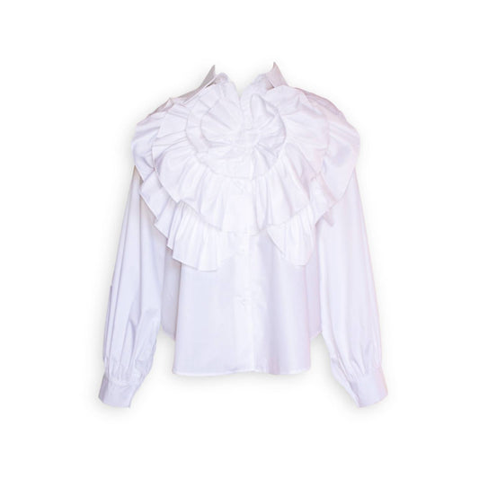 Beulahstyle - Women's Floral Ruffle Blouse