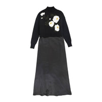 Valentina - Girls Flower Embroidered Sweater Maxi Dress