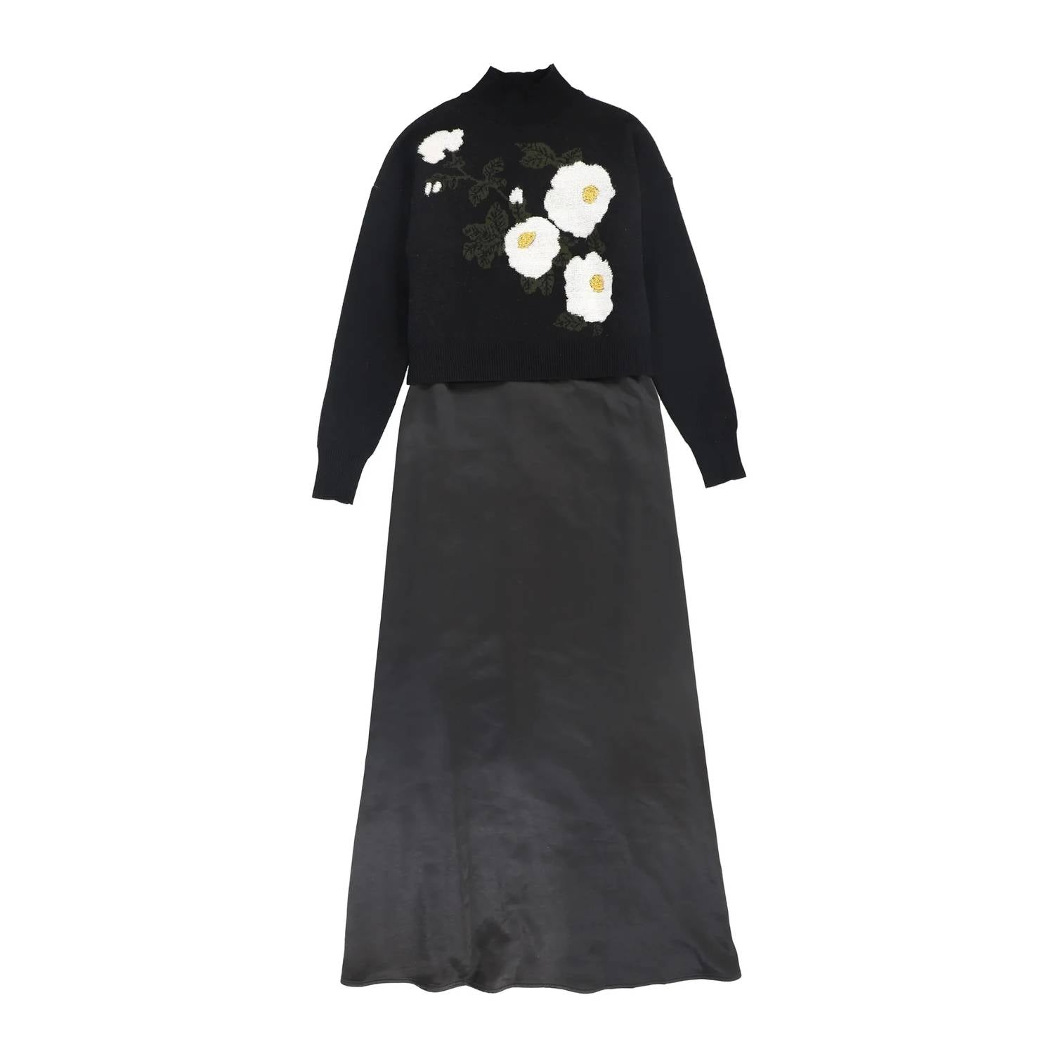 Valentina - Girls Flower Embroidered Sweater Maxi Dress