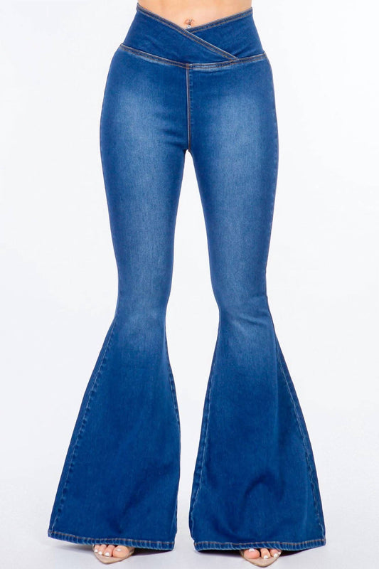 American Bazi - High Waist Pull On Flare Jeans