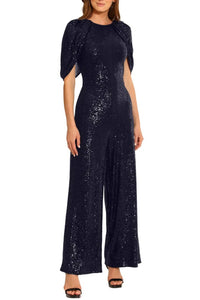Maggy London - Cape Sleeve Sequined Jumpsuit