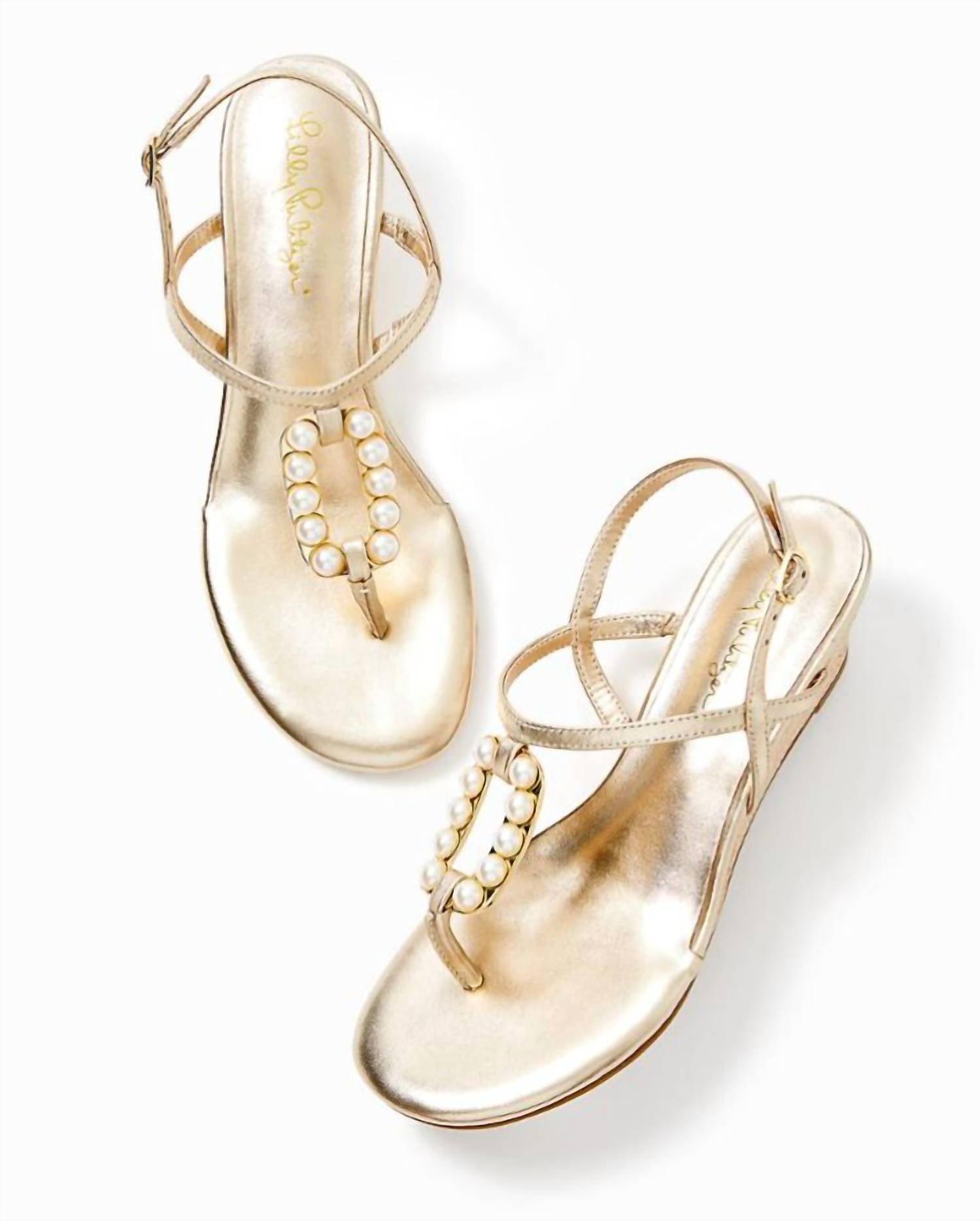 Lilly Pulitzer - Women's Good As Gold Pearl Wedge Sandal