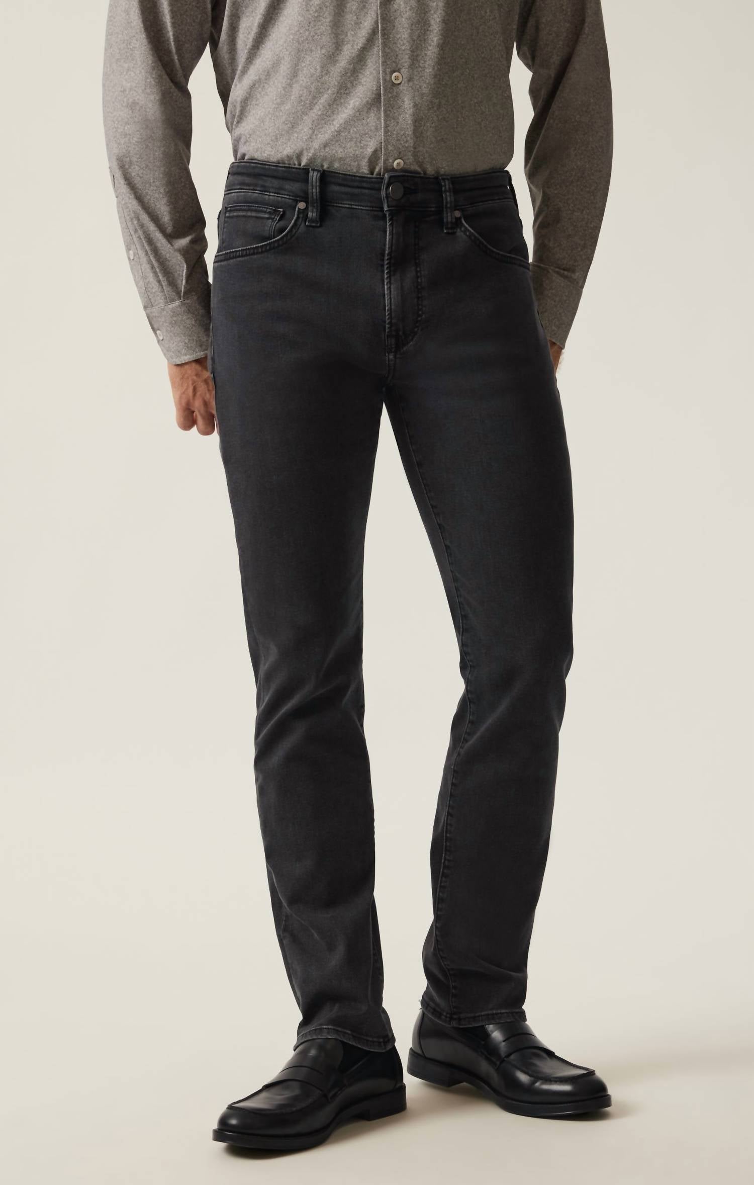 34 Heritage Courage Straight Leg Jeans in smoke brushed urban - men's jeans