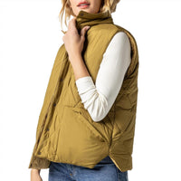 Lilla P Women's Reversible Snap Front Vest in antique gold - women's jacket - alternate view