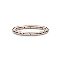Pandora - Women's Simple Sparkling 14k Plated Ring With Clear Cubic Zirconia