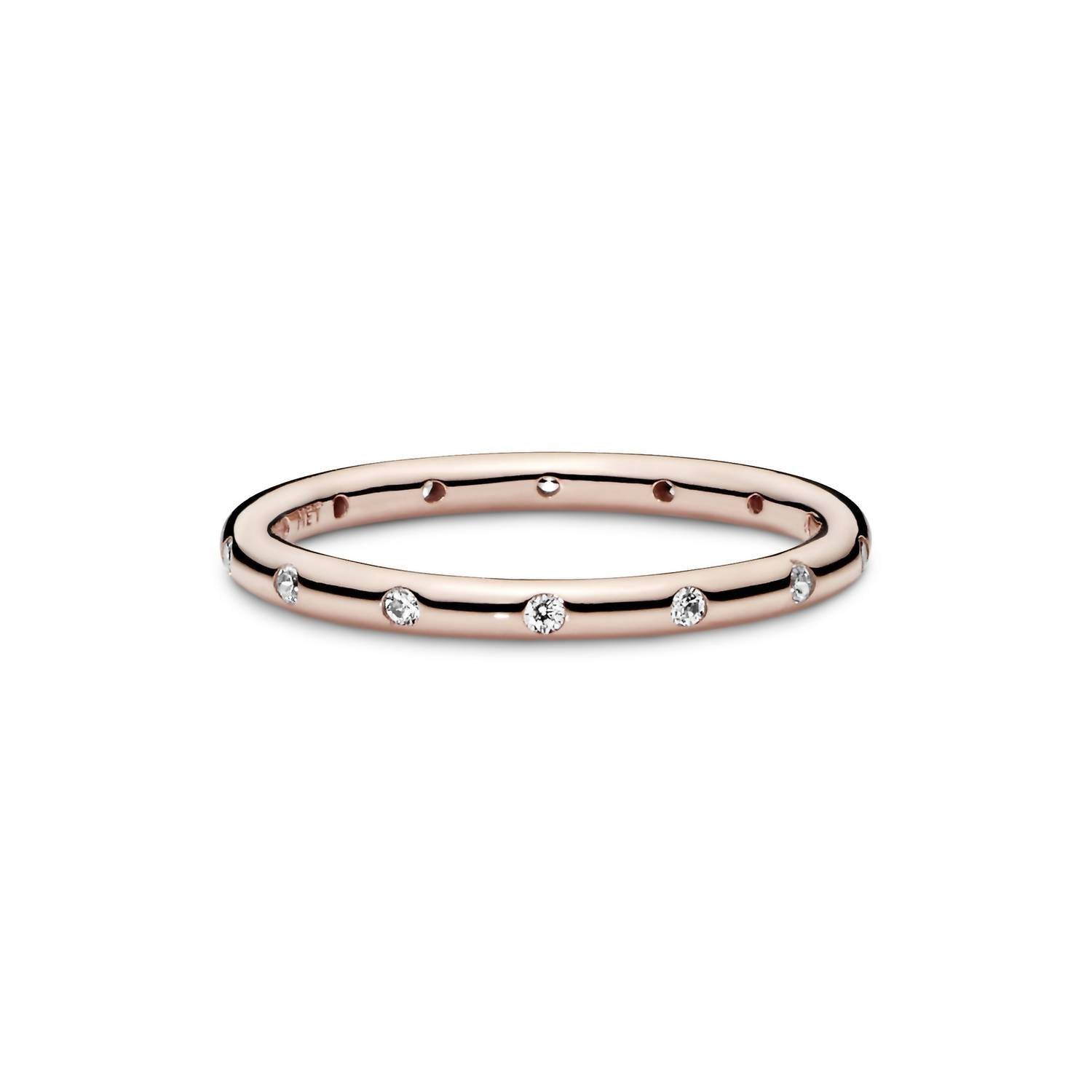 Pandora - Women's Simple Sparkling 14k Plated Ring With Clear Cubic Zirconia