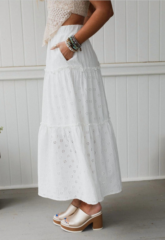 Three Bird Nest - Sweet Briar Eyelet Maxi Skirt