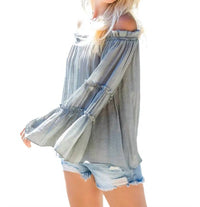 Sweet Lovely By Jen - Off Shoulder Tiered Sleeve Top
