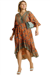 Umgee - V-neck Paisley Dress