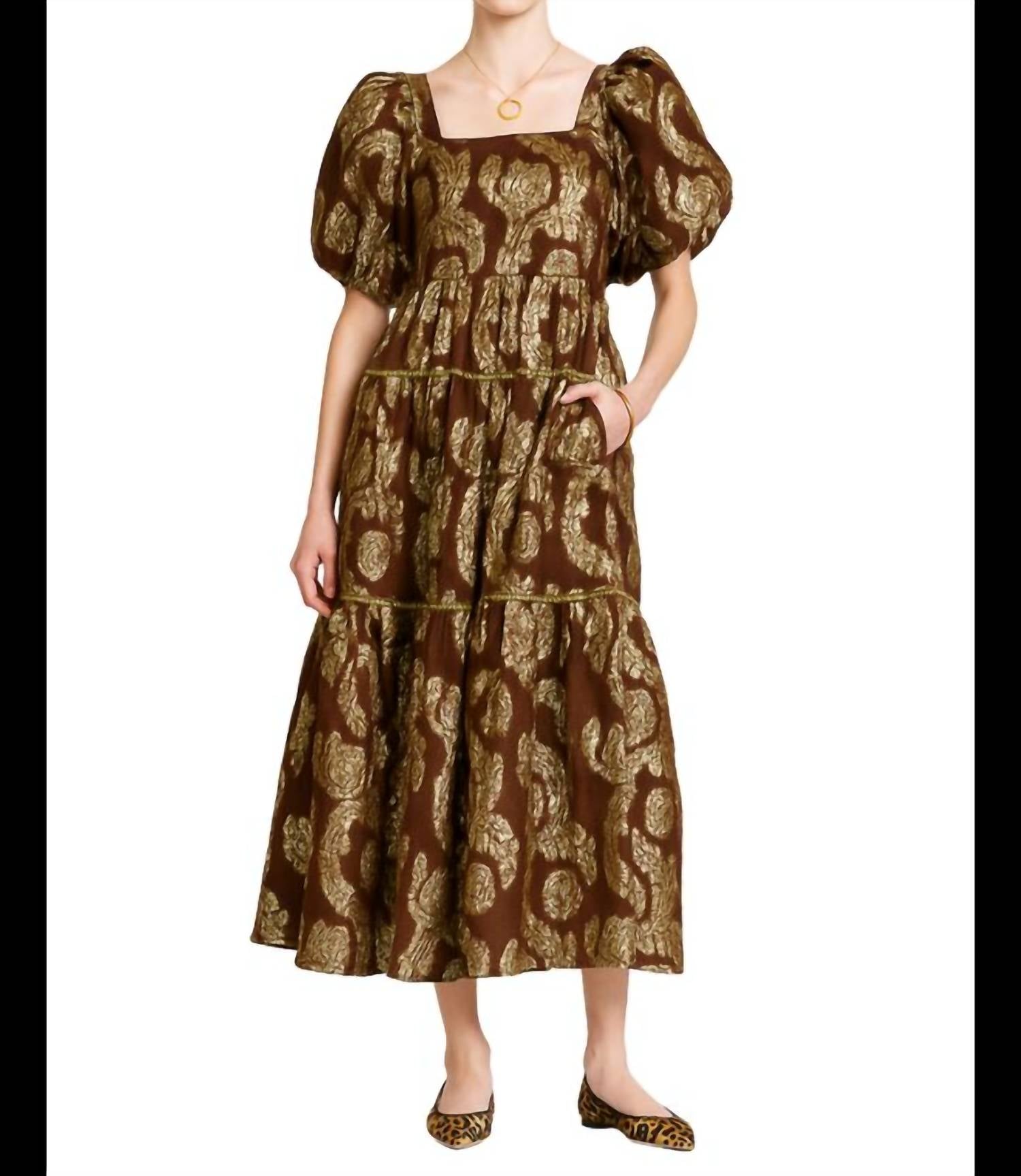 Ivy Jane - Metallic Roses Midi Dress