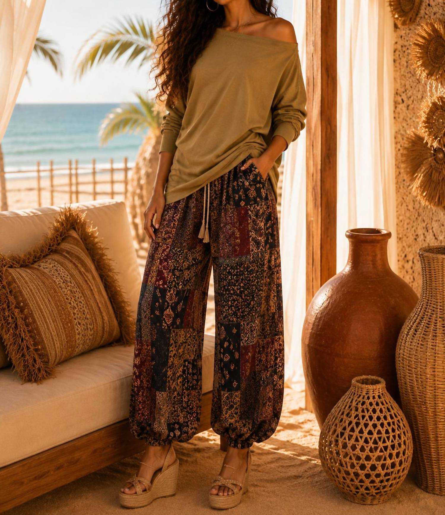 Little Secret Of Mine - Asymmetric Oversized Off-shoulder Tunic