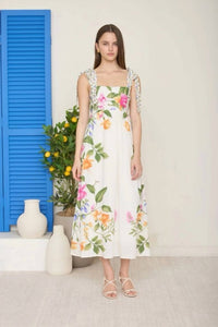 Blu Pepper - Floral Empire Waist Midi Dress