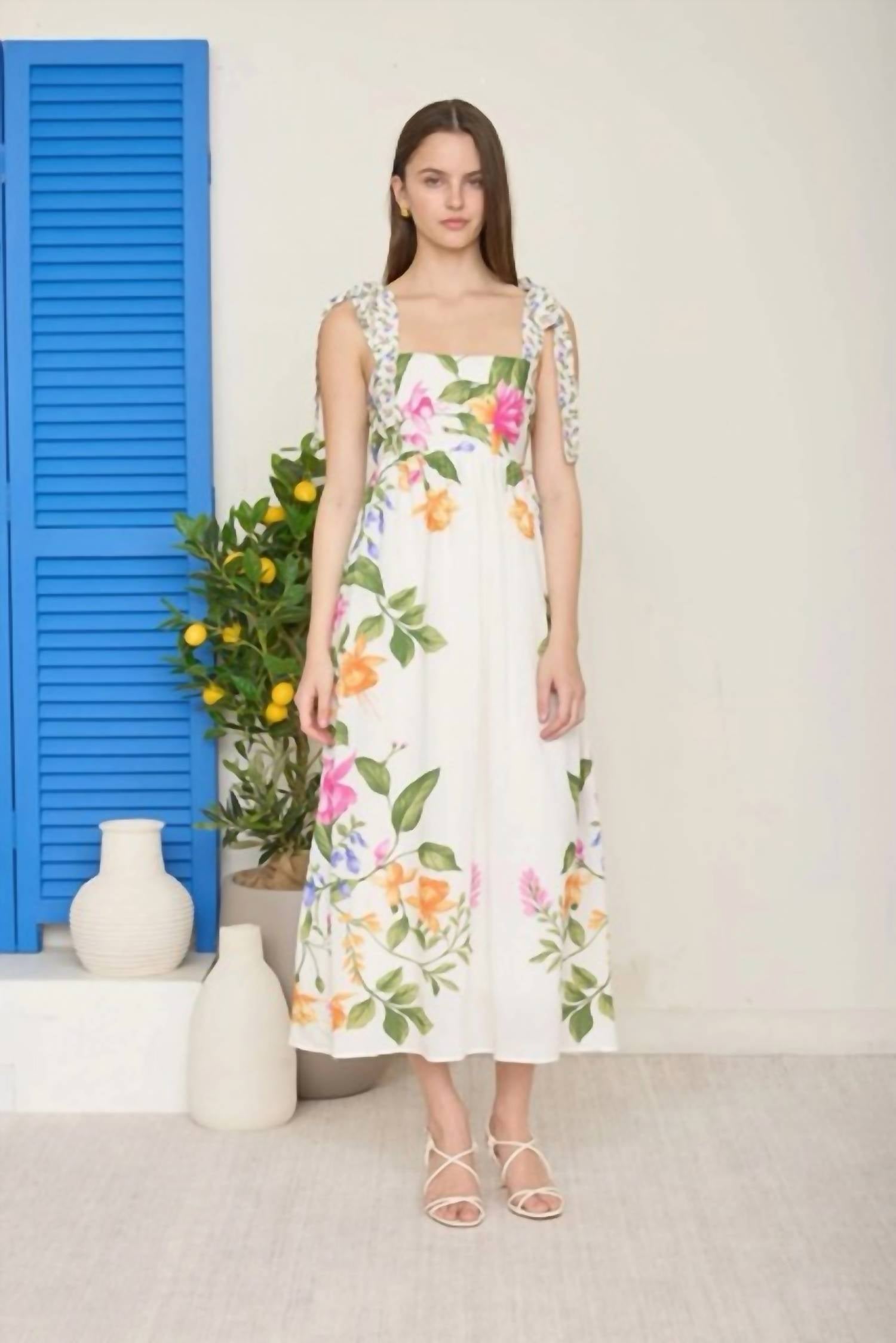 Blu Pepper - Floral Empire Waist Midi Dress