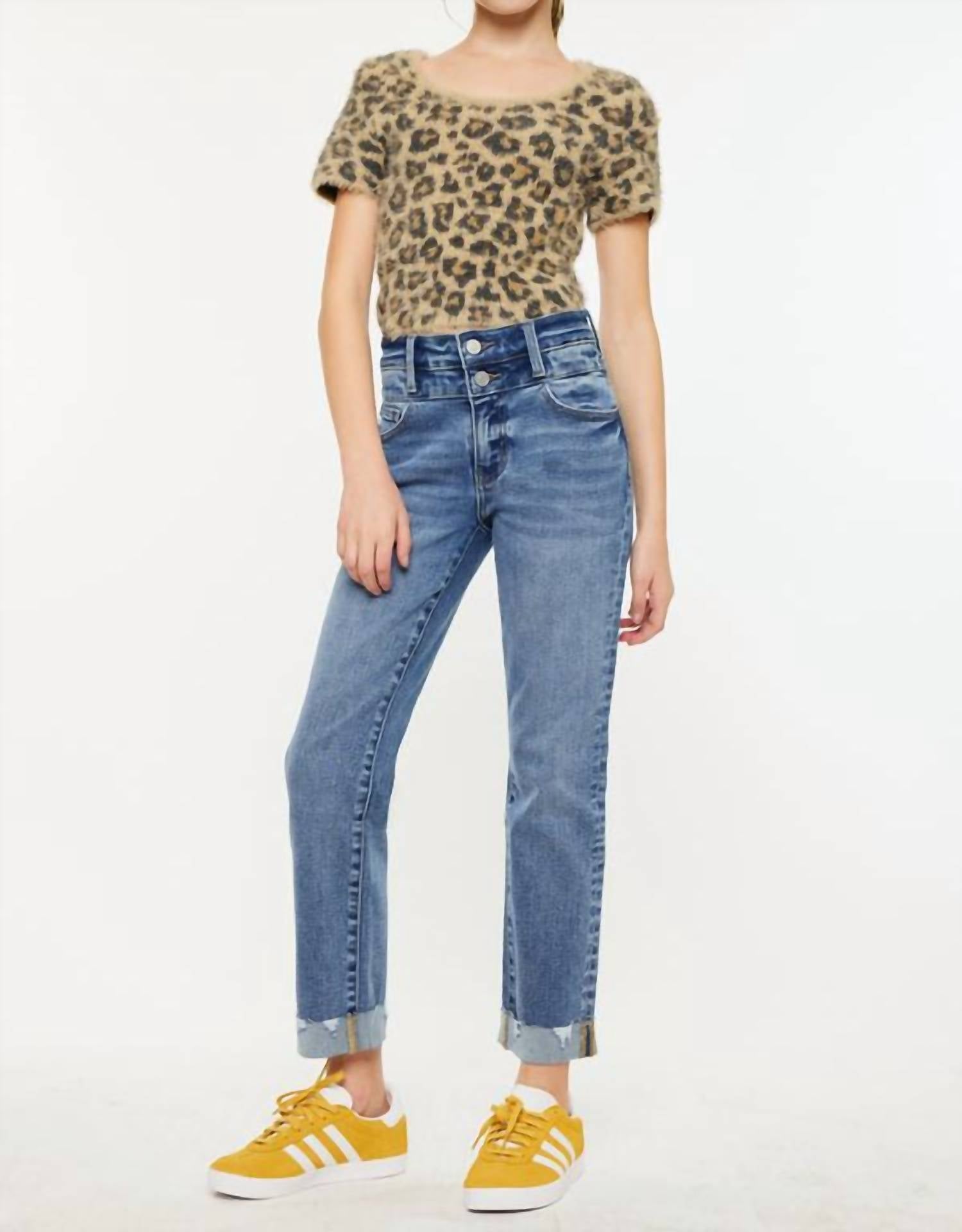 Kancan - Girls' Kate High Rise Slim Straight Jeans