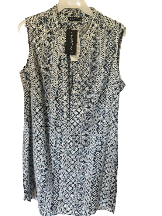 SLEEVELESS 1/2 BUTTON DRESS