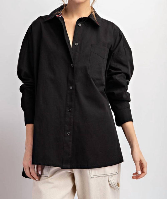 Ee:Some - Midnight Button Down Top