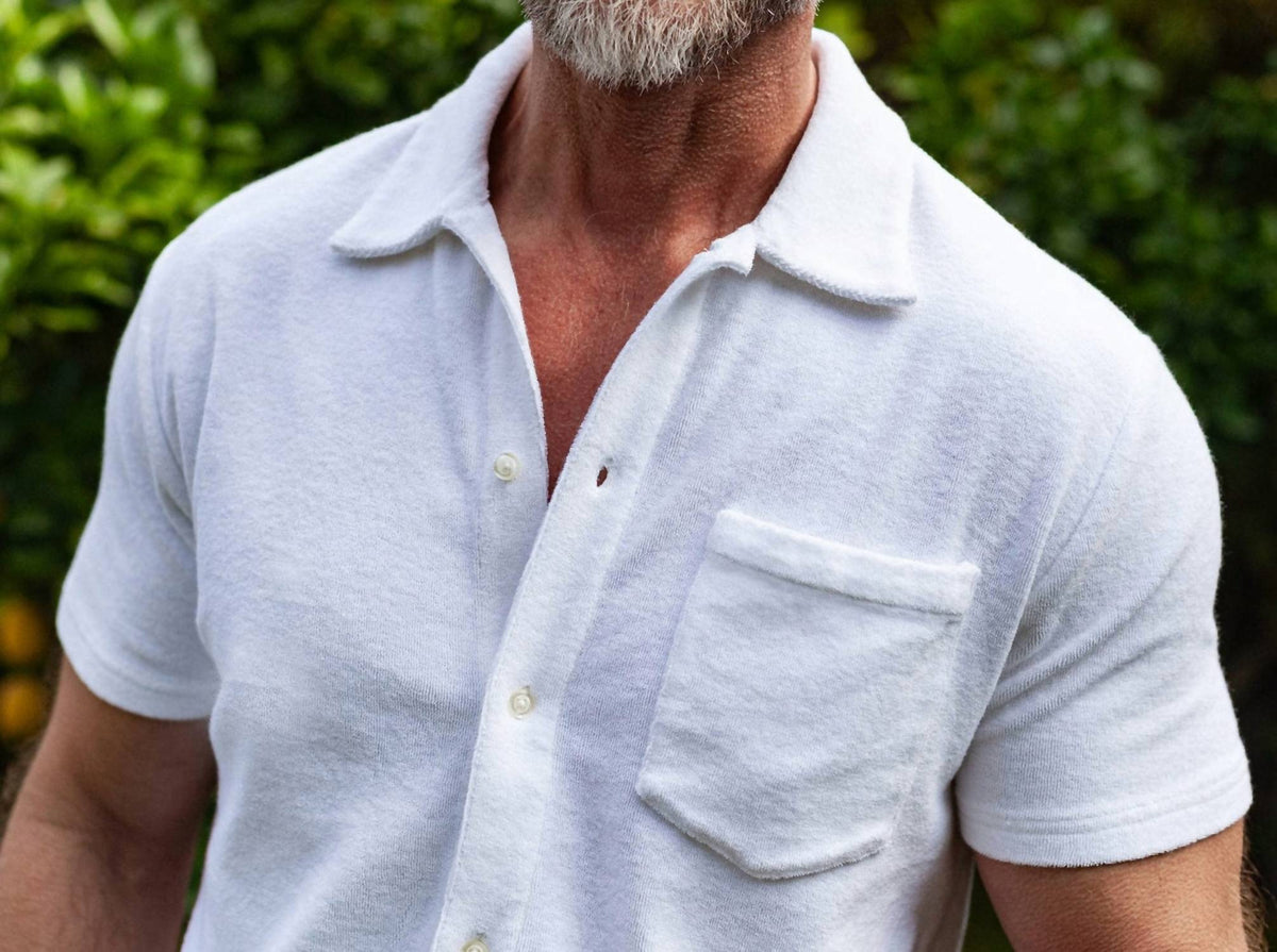 Criquet - Men's Terrycloth Button Down Shirt