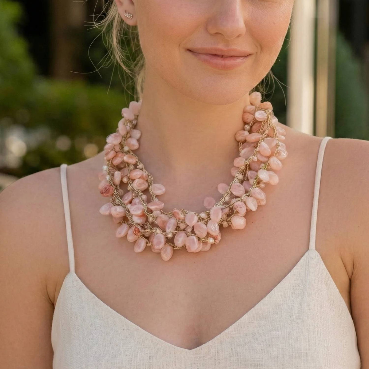 Bijoux Envie - Women's Beaded Collar Necklace