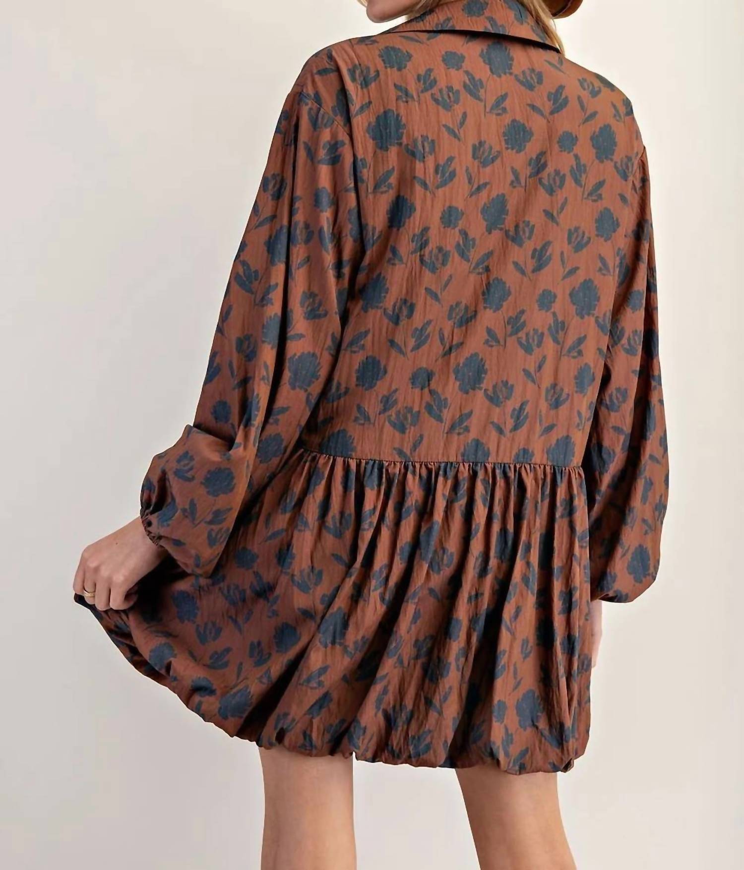 Ee:Some - Calista Printed Bubble Hem Dress