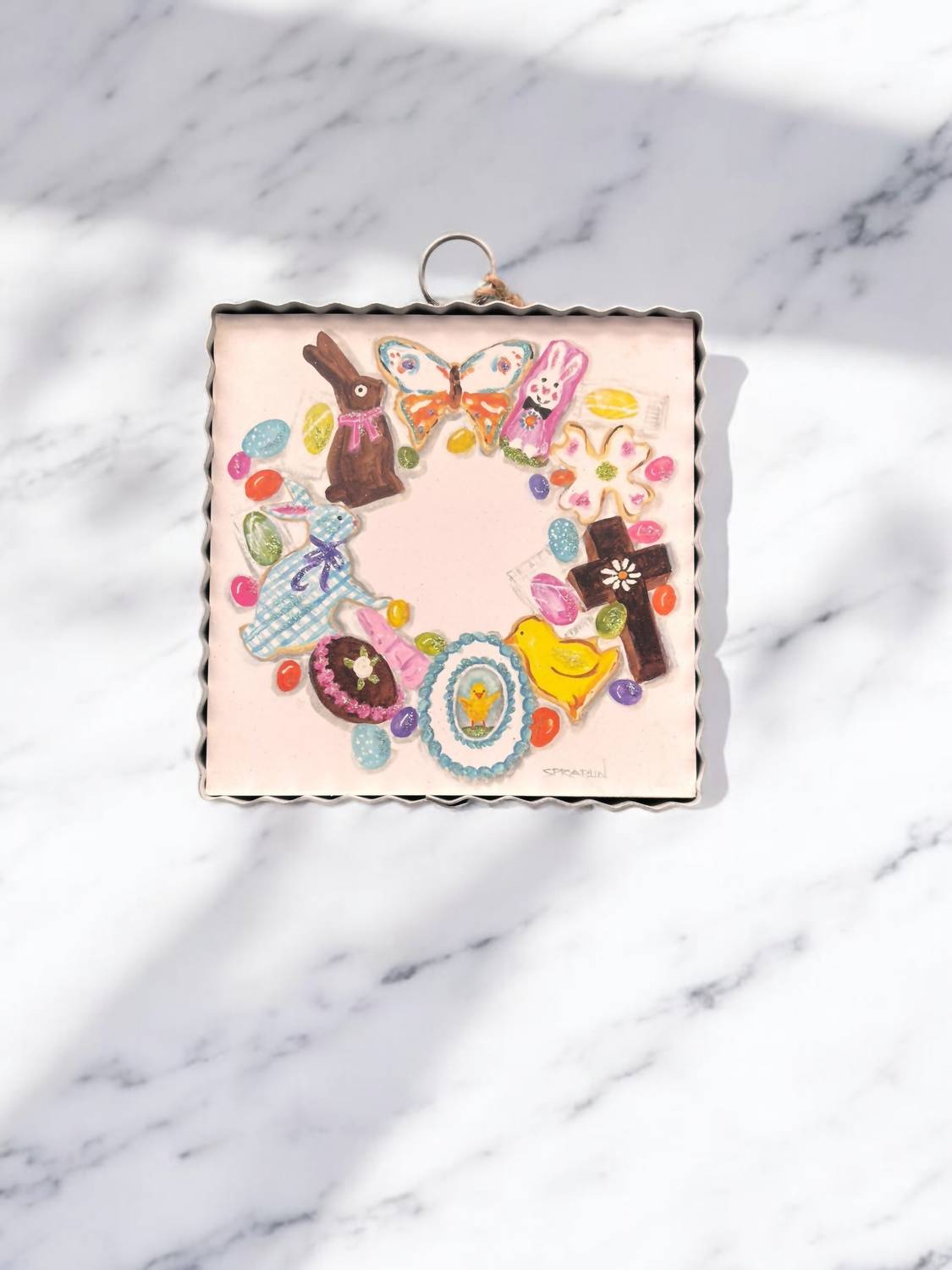 Round Top - Easter Wreath Charm